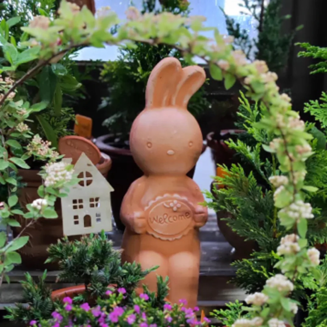 手工手压滚压红陶摆件小天使狮子兔子动物系列陶瓷摆件