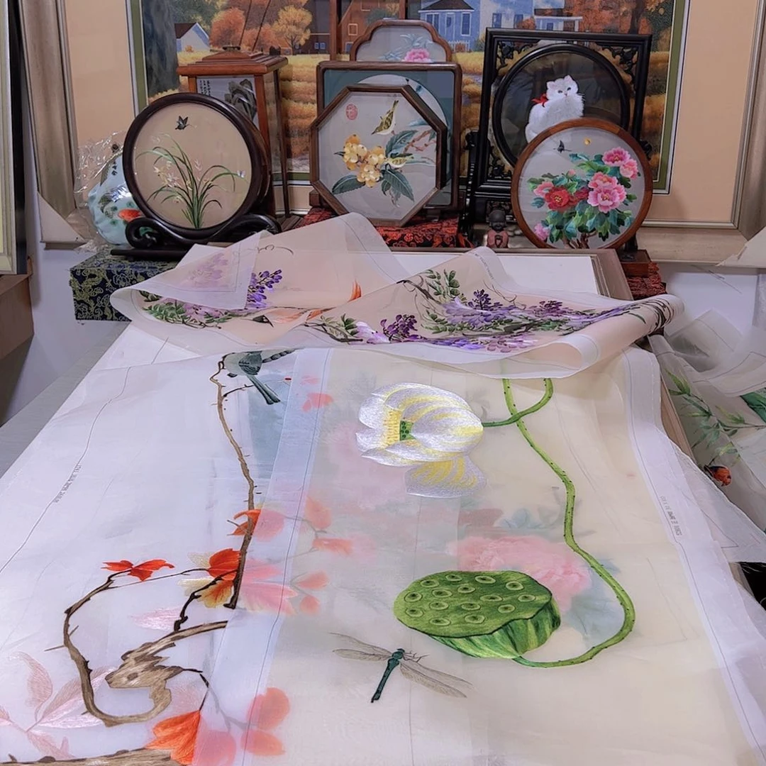 刺绣好*纯手工刺绣画