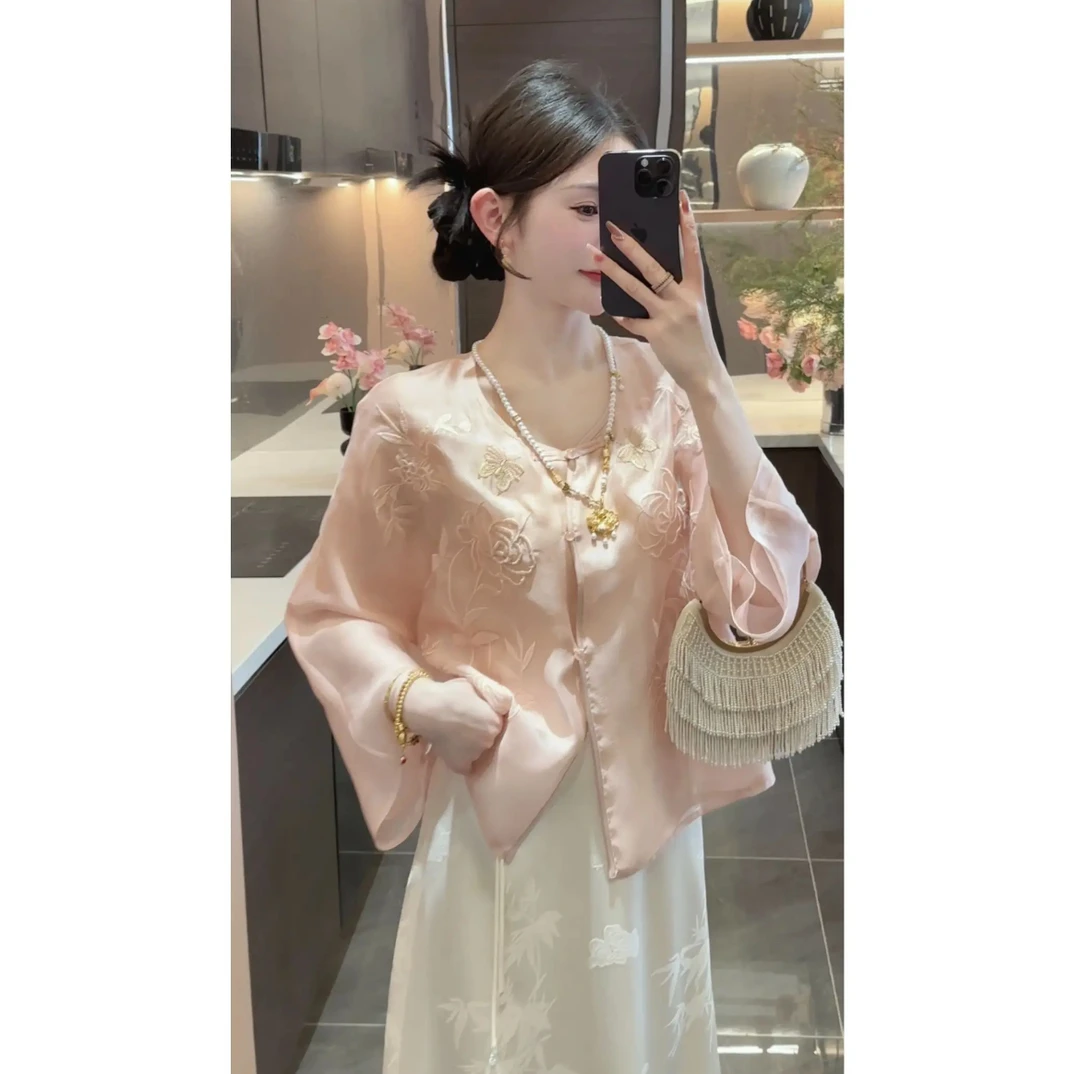 周粥女装铭顺-【琼瑶】新款国风立体刺绣新中式圆领上衣JJC5SY1376