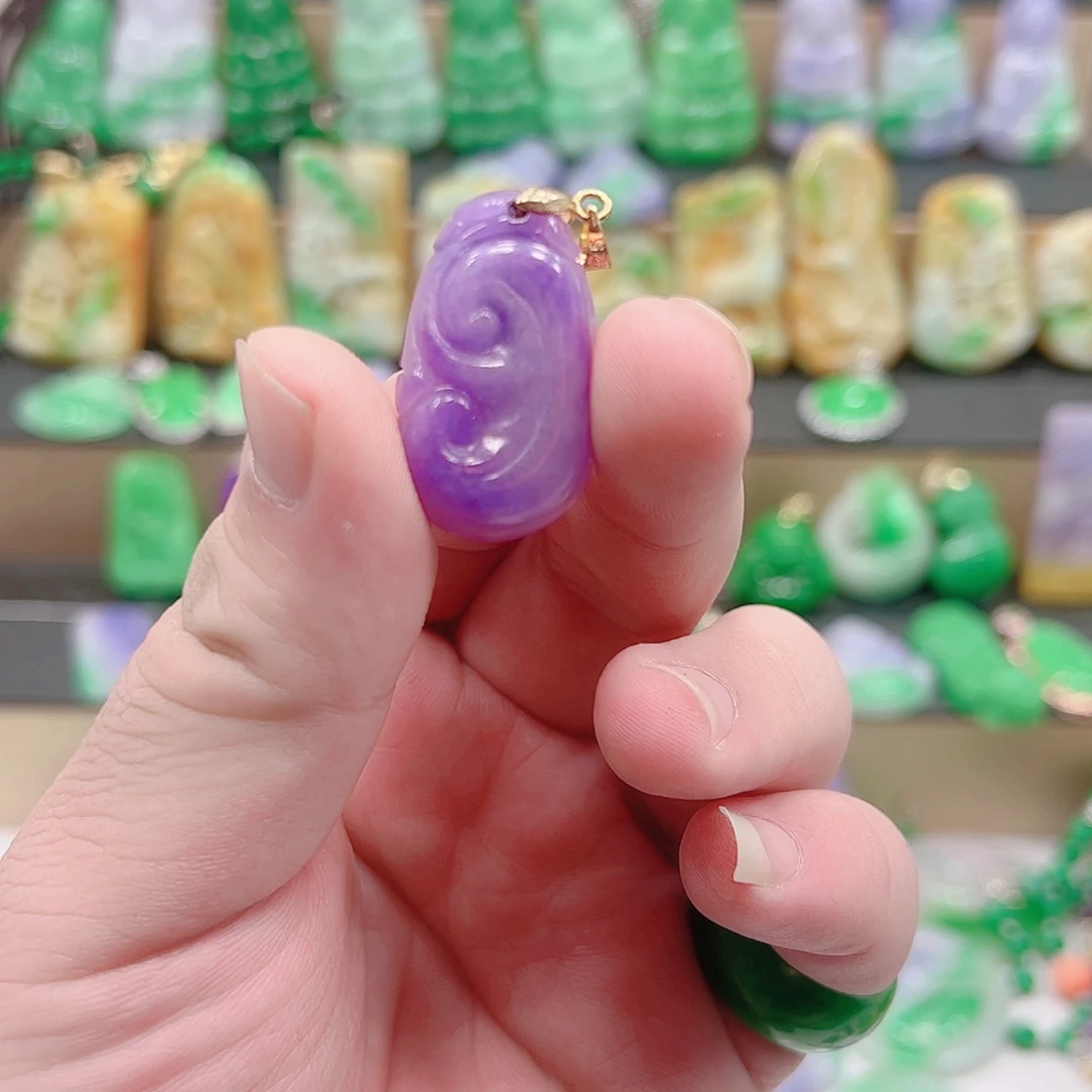 翡翠银S925镶嵌吊坠(赠链)