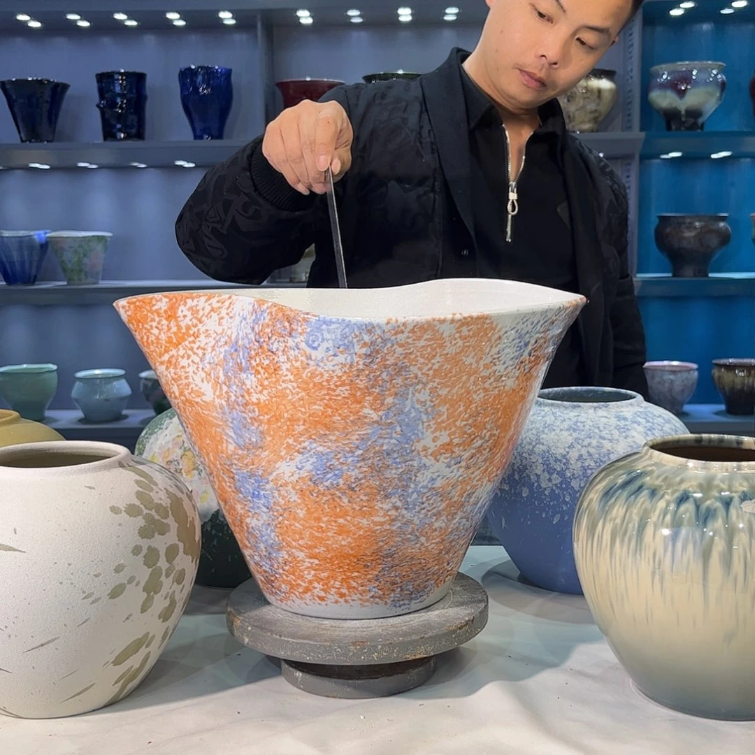 陶摆件景德镇陶瓷花盆