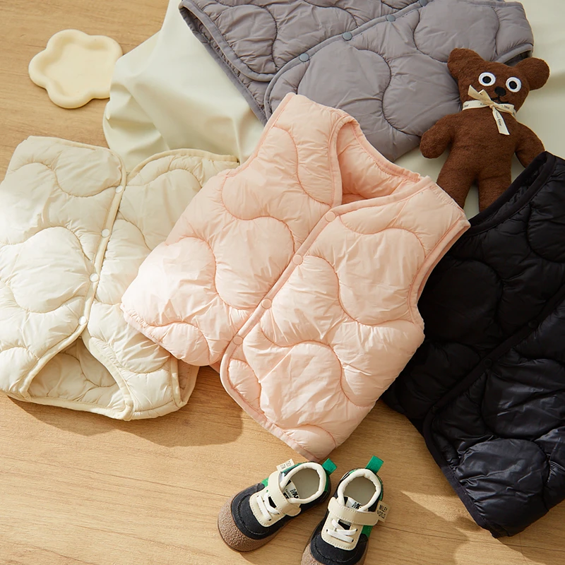 儿童保暖棉马甲秋冬宝宝女童轻薄坎肩外穿保暖马甲防风外搭上衣