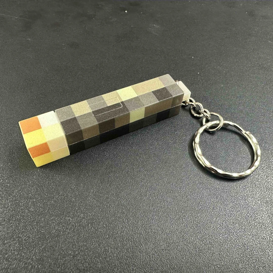 minecraft玩的世界钥匙链MC迷你火把游戏可发光模型钥匙扣挂件
