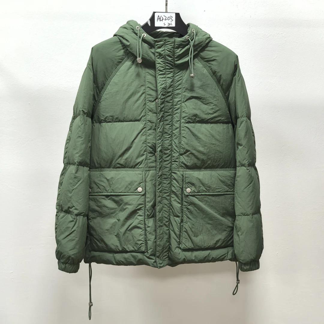 潮流时尚绿色连帽款休闲百搭棉服