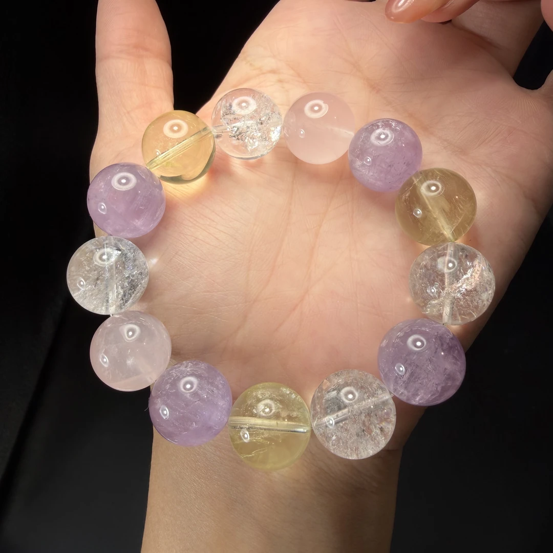 (糖霜)手串14-15mm天然水晶diy手串多样性发一