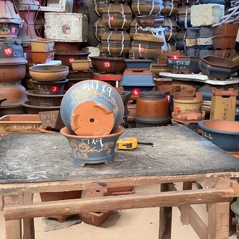 紫砂花盆小碗盆两只