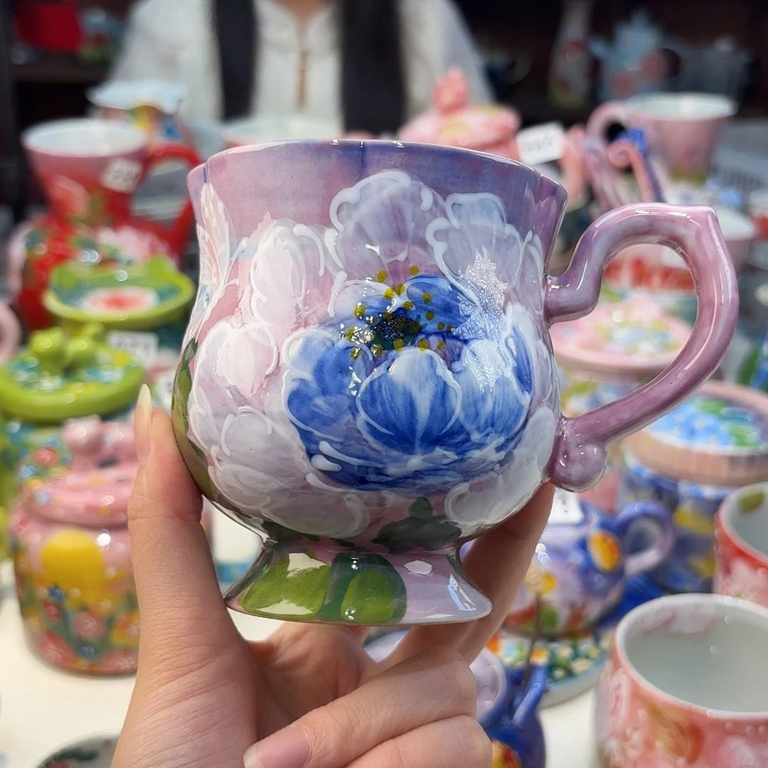 瓷片景德镇手绘高温釉下彩陶瓷茶具