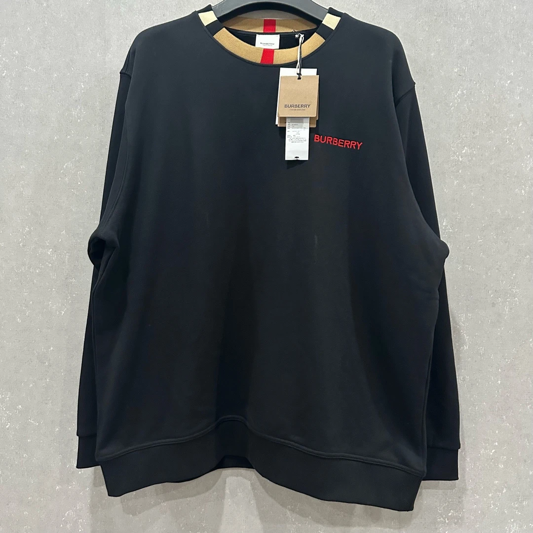 未使用 BURBERRY/博柏利 拼色字母刺绣圆领卫衣 XXL码 005624