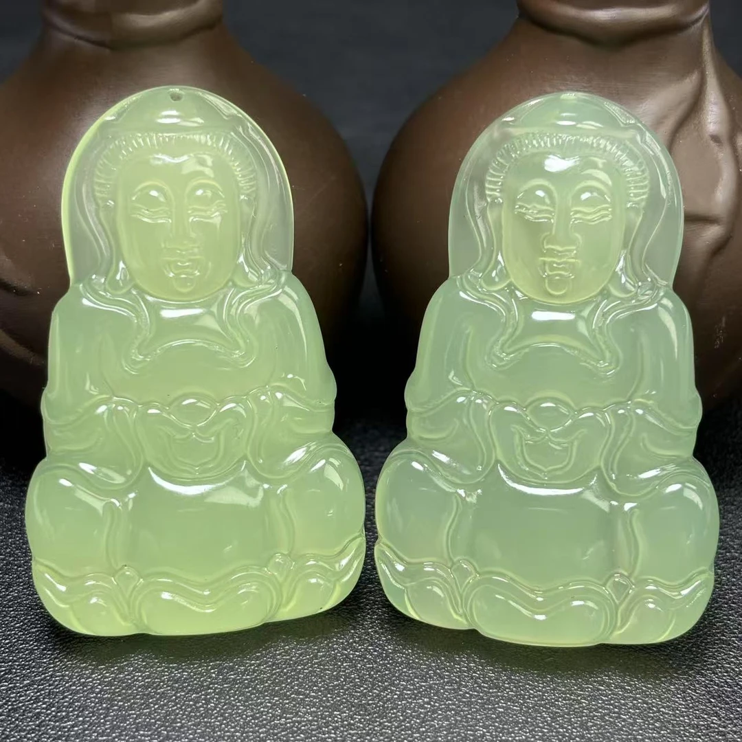 S7834-翠羽明珠翠青玛瑙玉观音-配珠链-多样性发其一