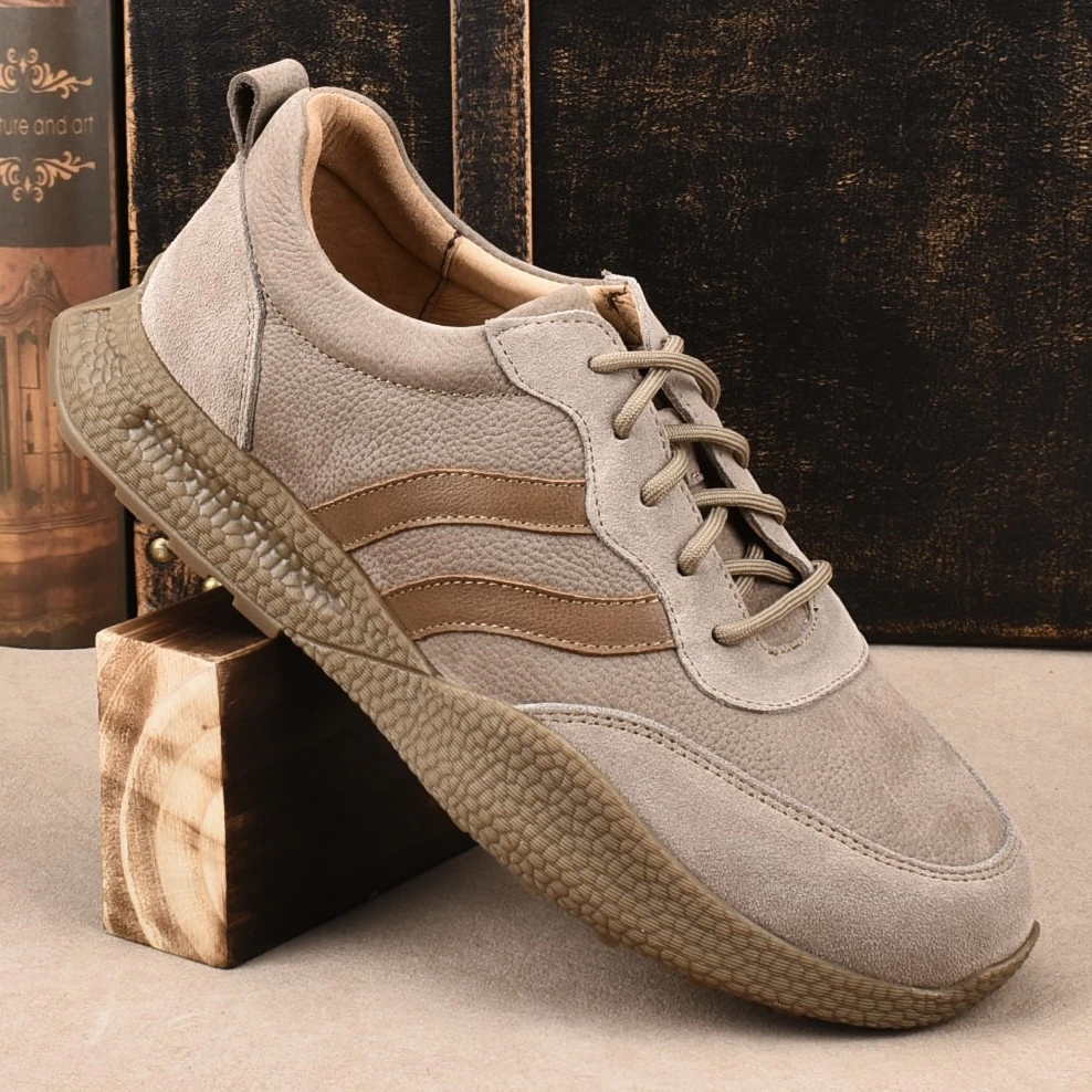 CATIA SELI2025新款真皮头层牛皮男鞋透气运动休闲鞋软底软面皮鞋