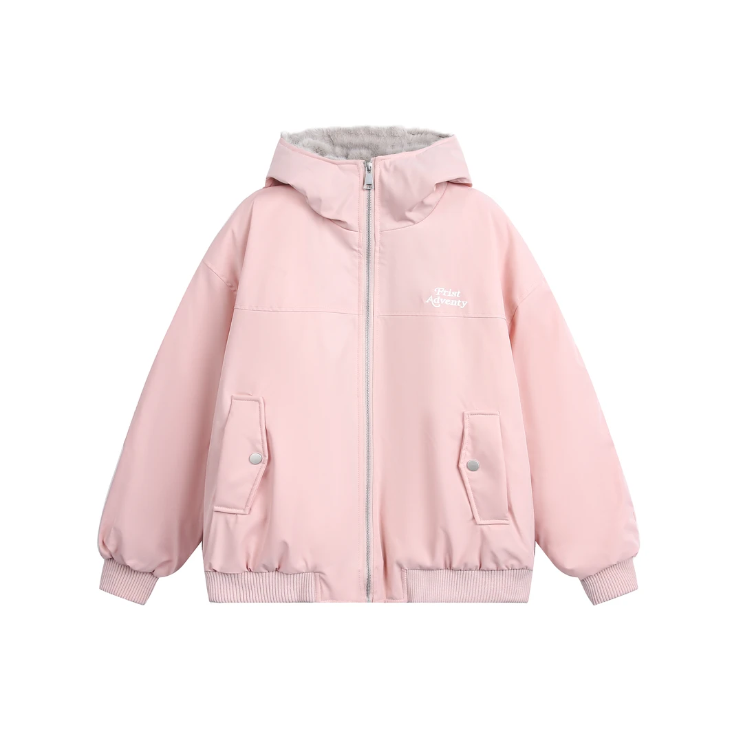 BEETLE TOWN可爱兔耳朵连帽棉服加厚保暖毛茸茸秋冬新款显瘦外套