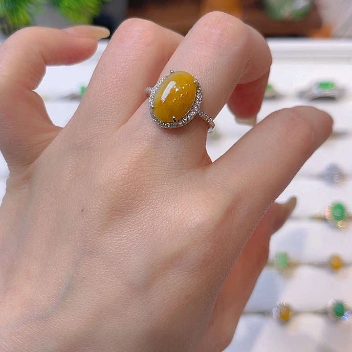 翡翠戒指银S925镶嵌我