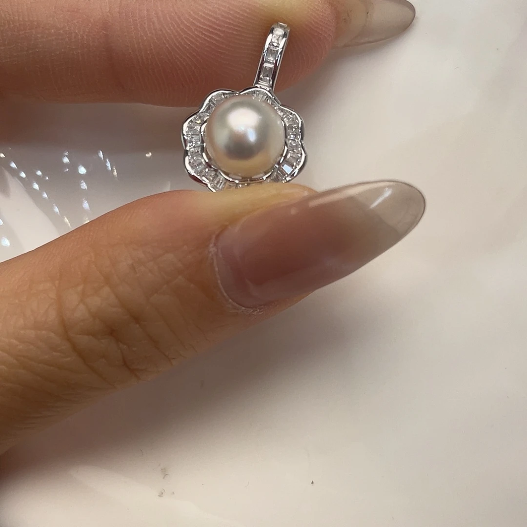 吊坠(不含链)海水珍珠银S925镶嵌