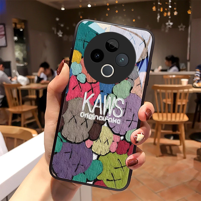 可爱适用vivo网红手机壳VIVO网红硅胶全包高级感保护套玻璃壳防摔