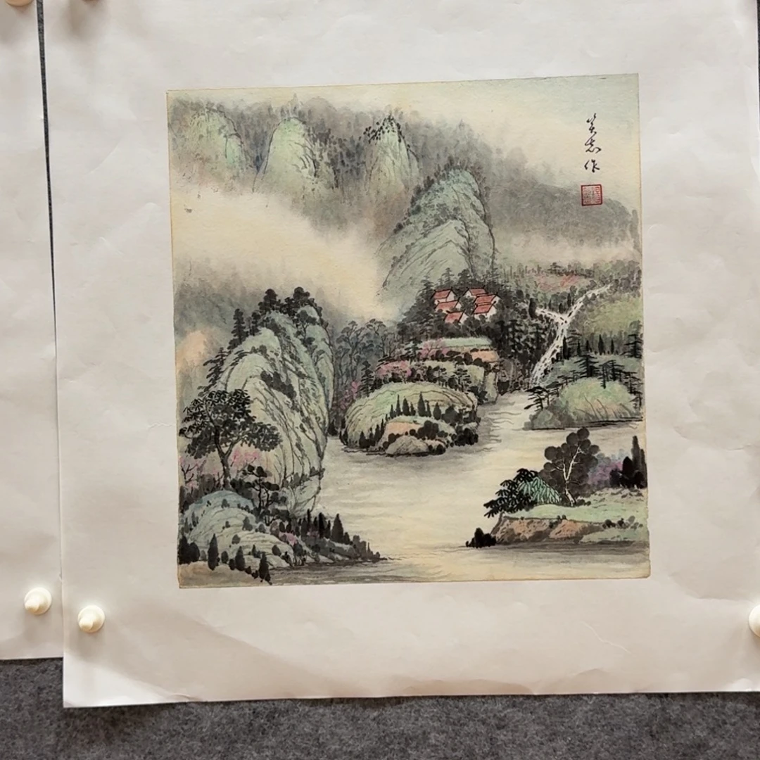 国画34斗方山水作品