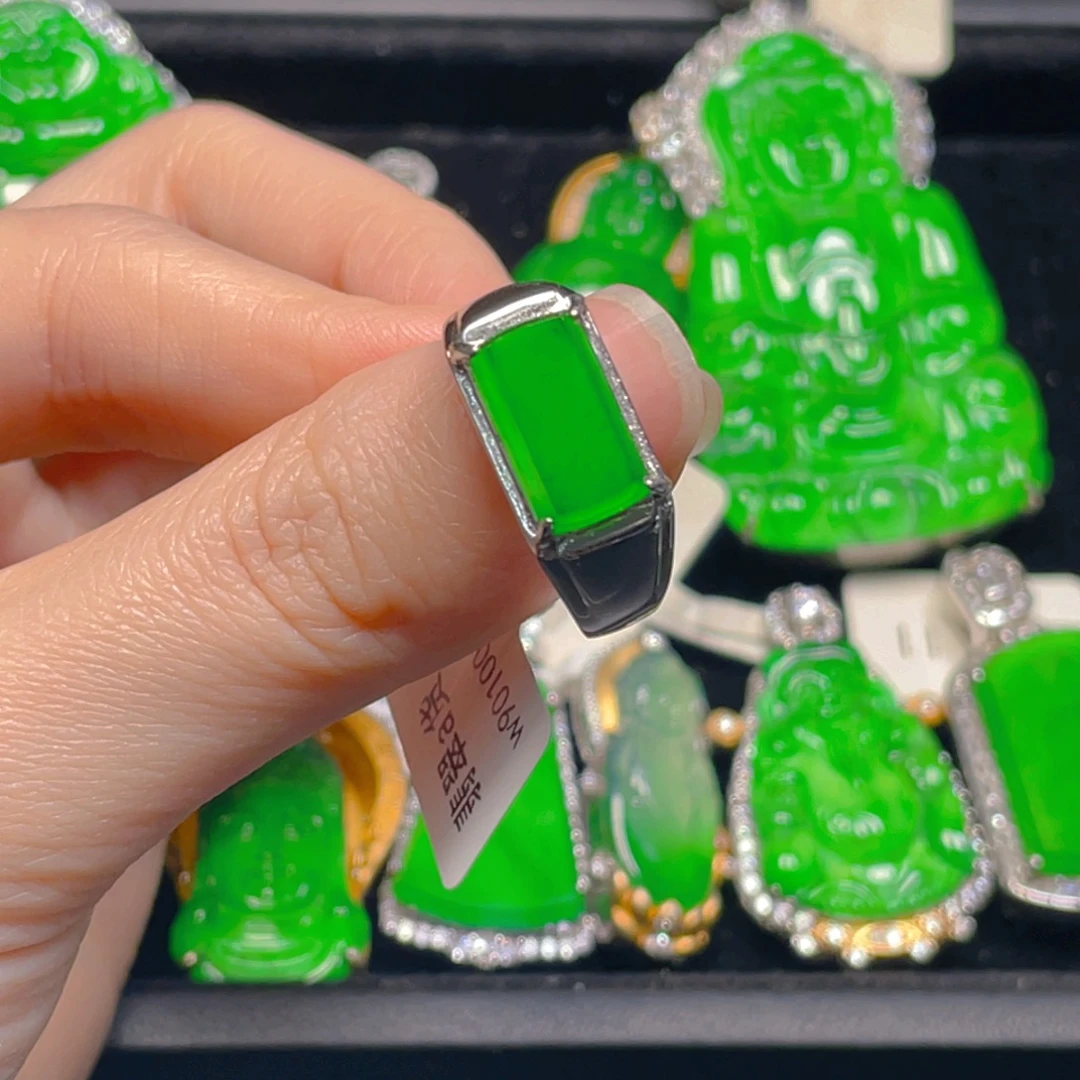 翡翠银S925镶嵌吊坠(不含链)