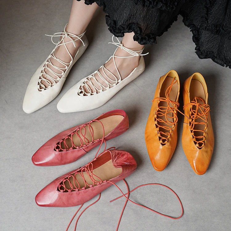 意大利进口水洗马皮低跟单鞋百搭小众鞋子女鞋今年2025新款高级感