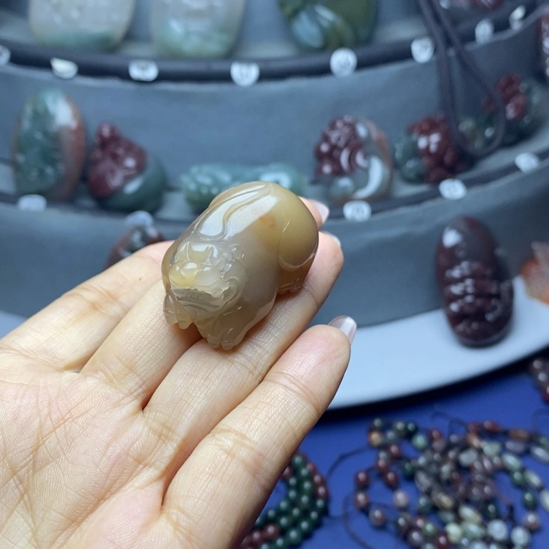 花***子玛瑙/玉髓未镶嵌吊坠(不含链)