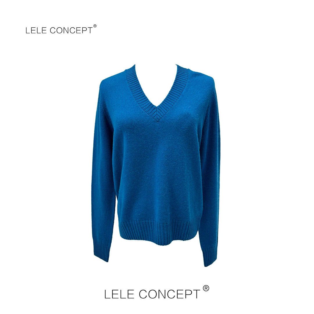 LELE CONCEPT｜「如一」时尚多巴胺舒适V领多色羊毛衫气质长袖S0806