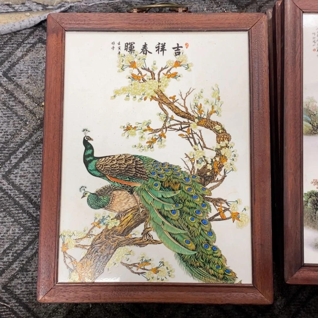 瓷片37*28 景德镇瓷板画柴窑烧制