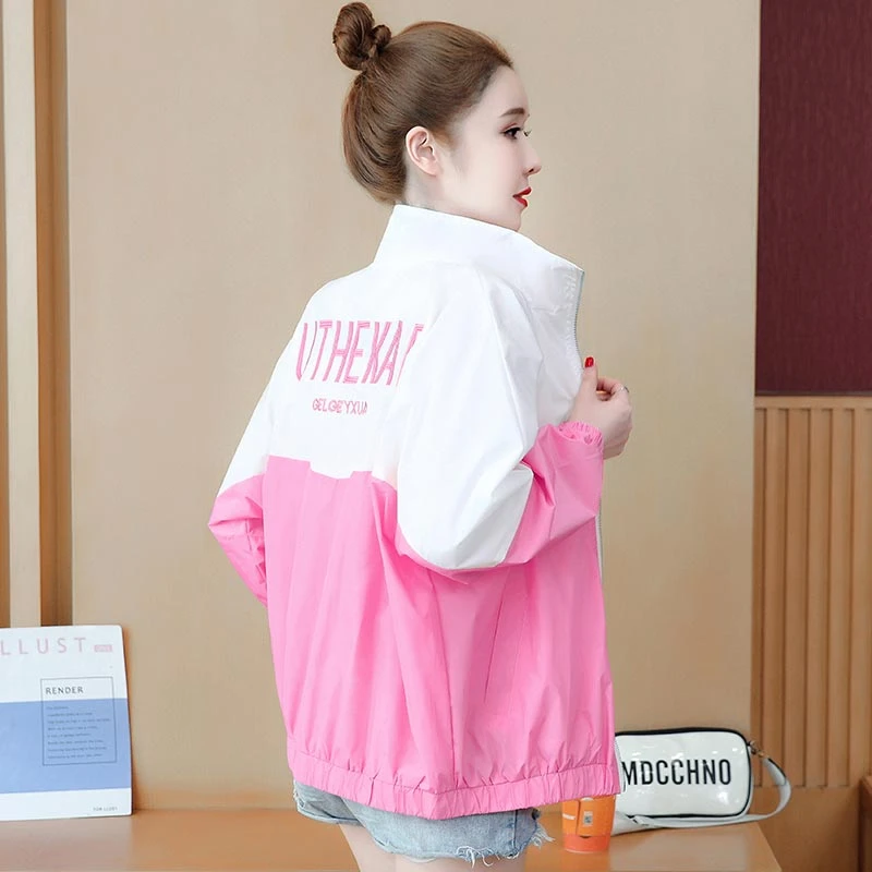 设计感户外防晒衣女2025年夏季新款拼接撞色宽松休闲外穿短款外套