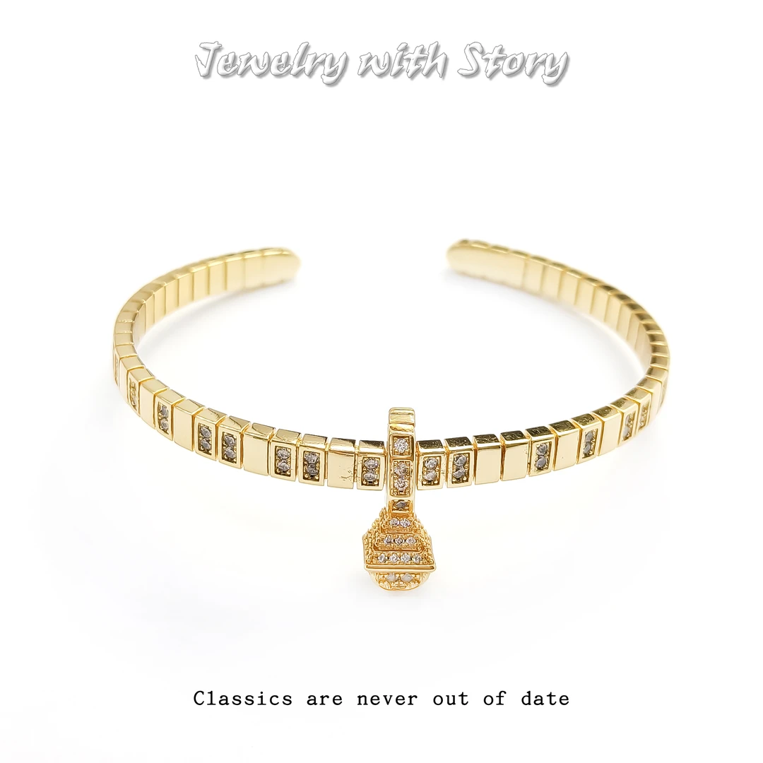 铜合金合成锆石手镯 JTQX-55888 手镯简约精致小众时尚