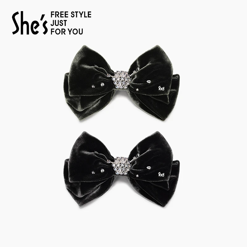 shes茜子巴比耶序曲轻奢优雅丝绒高级感马尾横夹盘发一字