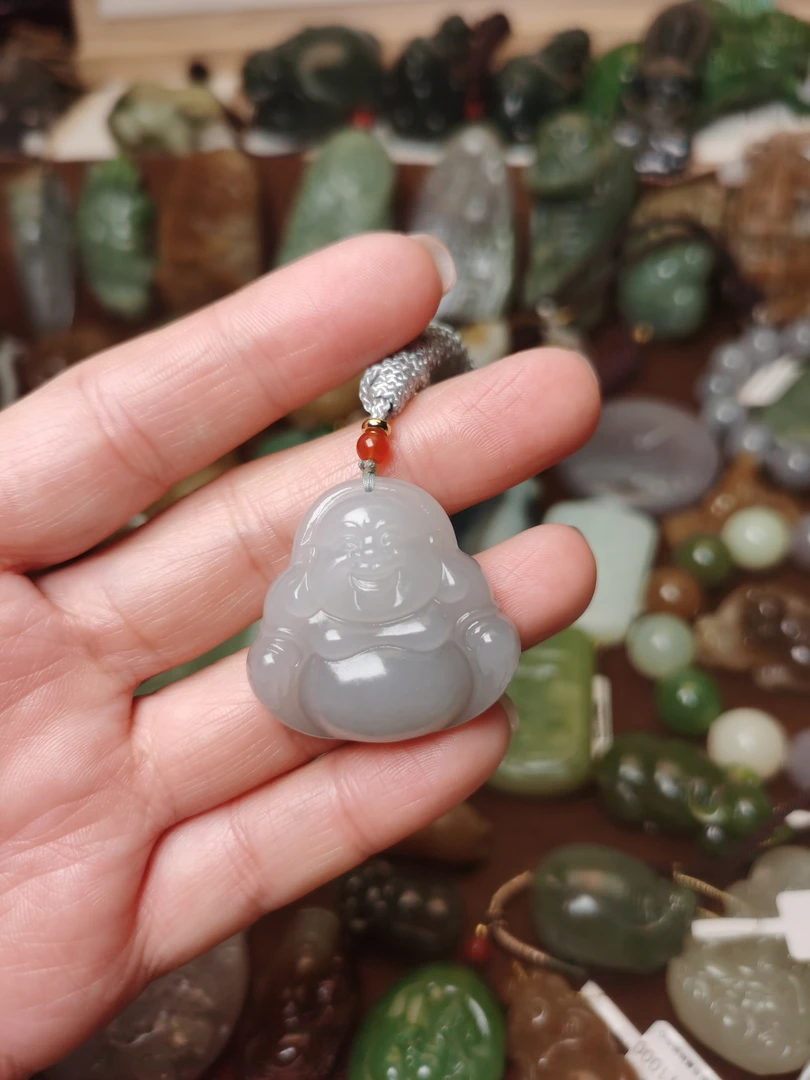 和田玉大肚佛吊坠