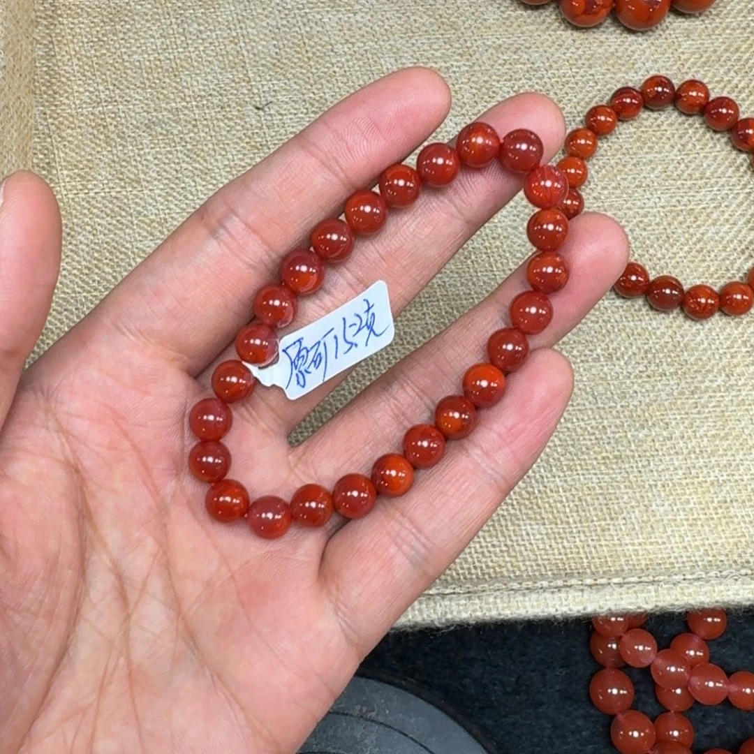 手链未镶嵌南红玛瑙j****e原矿南红手串7mm➕高品质瓦西