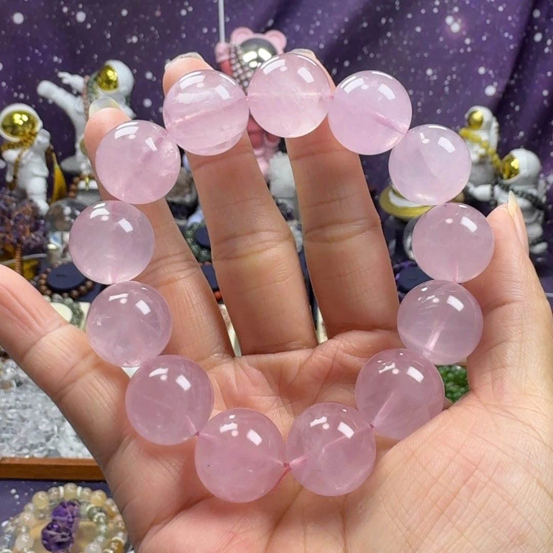 水晶手串未镶嵌果冻马粉水晶手串