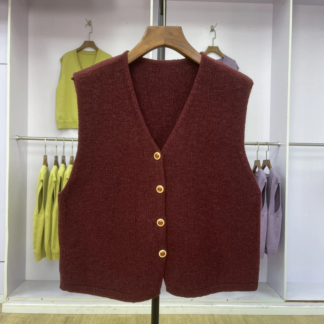 245休闲小香风百搭马夹修身型马甲ins简约气质女装纯色V领上衣潮