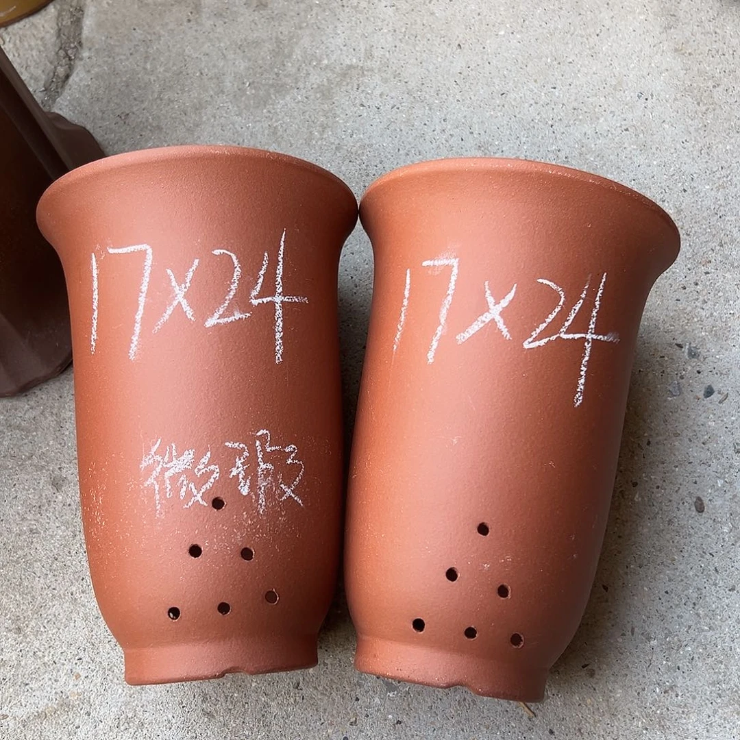紫砂花盆宜兴紫砂花盆2只
