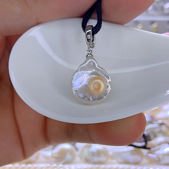 颈饰银S925镶嵌淡水珍珠189