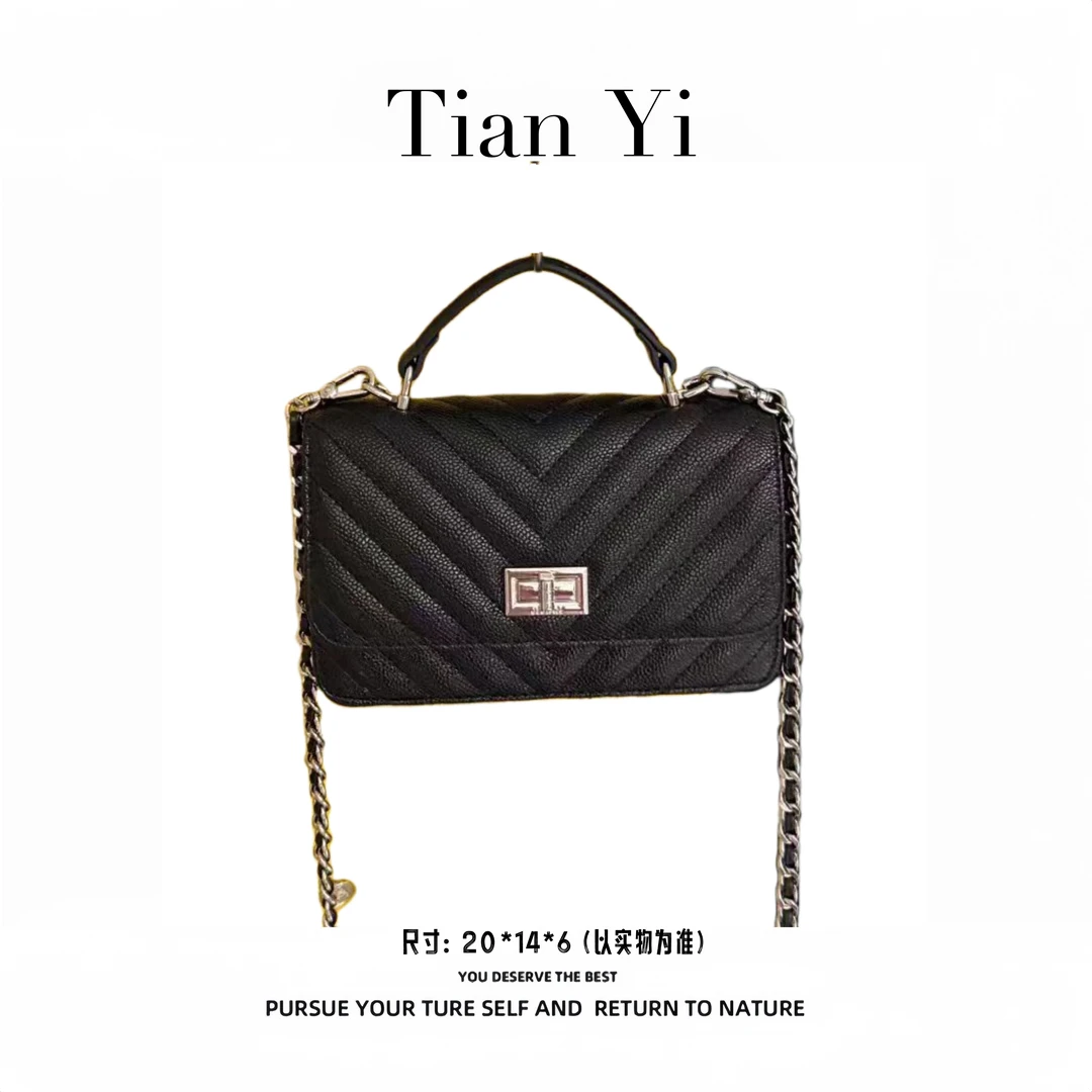 【Tian Yi渠道货】-2025新款轻奢单肩手提斜跨包 2037 黑色