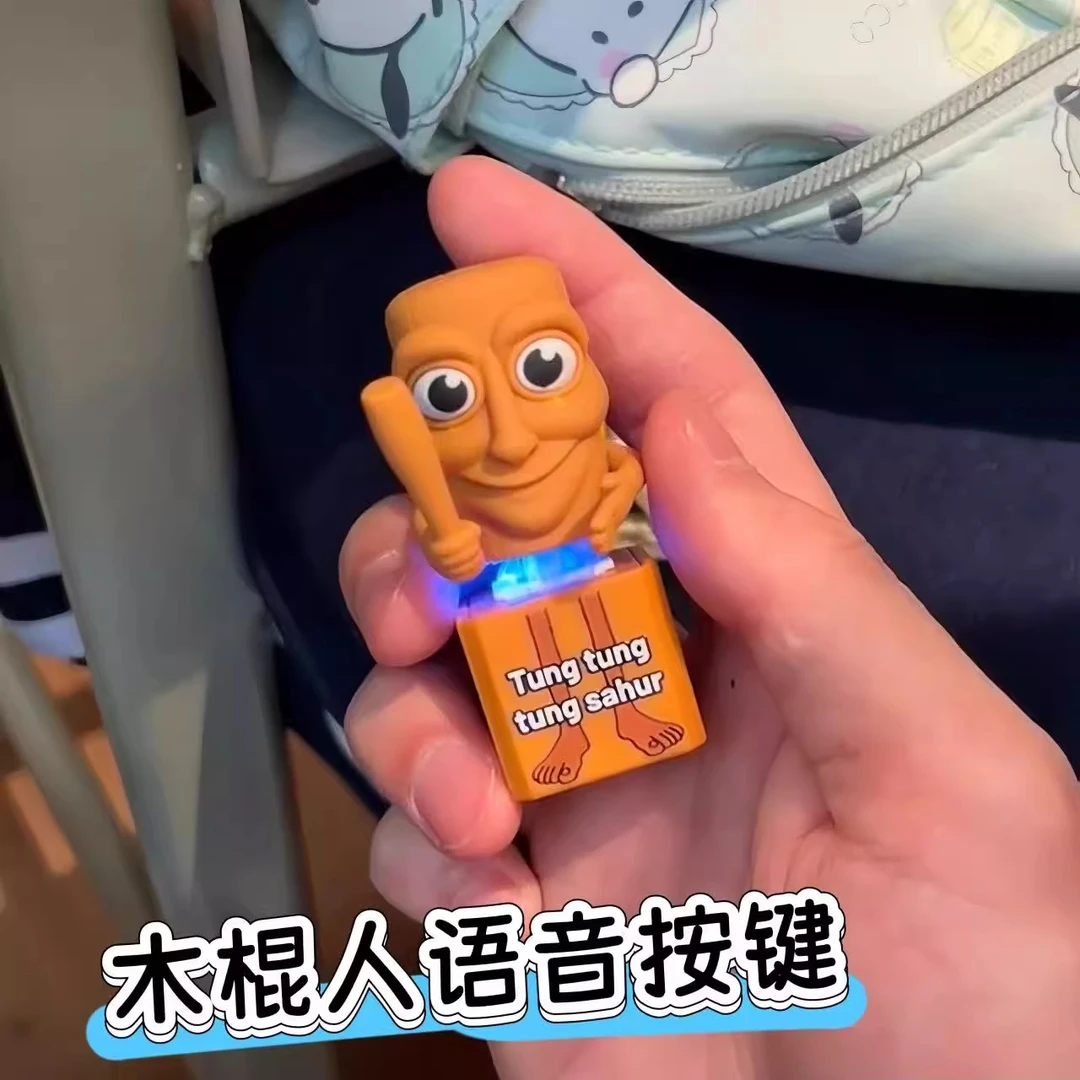 外国会说话木棍人发声玩具解压按键高级儿童发光发声搞笑减压玩具