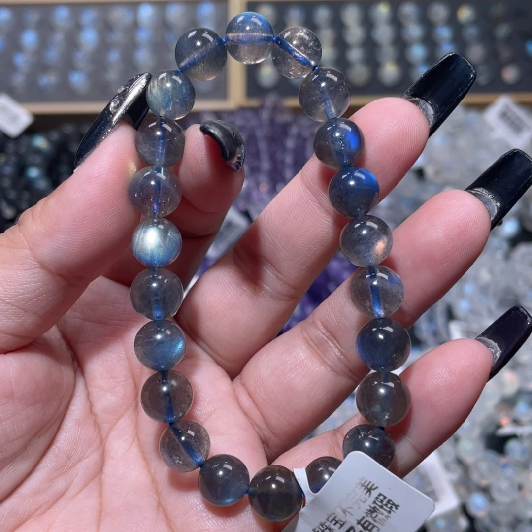 J***F手链未镶嵌长石灰月光手链8.8mm