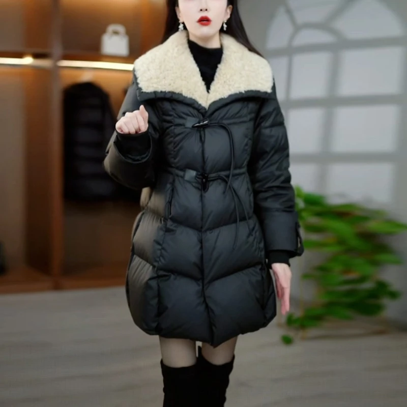 白鸭绒气质加厚保暖羽绒服女士冬季2025新款韩版时尚洋气显瘦外套