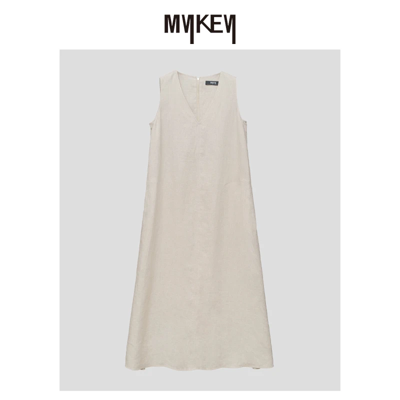 Mykey · | 侘寂素简 | 100%亚麻长背心裙 | MK5SSL442