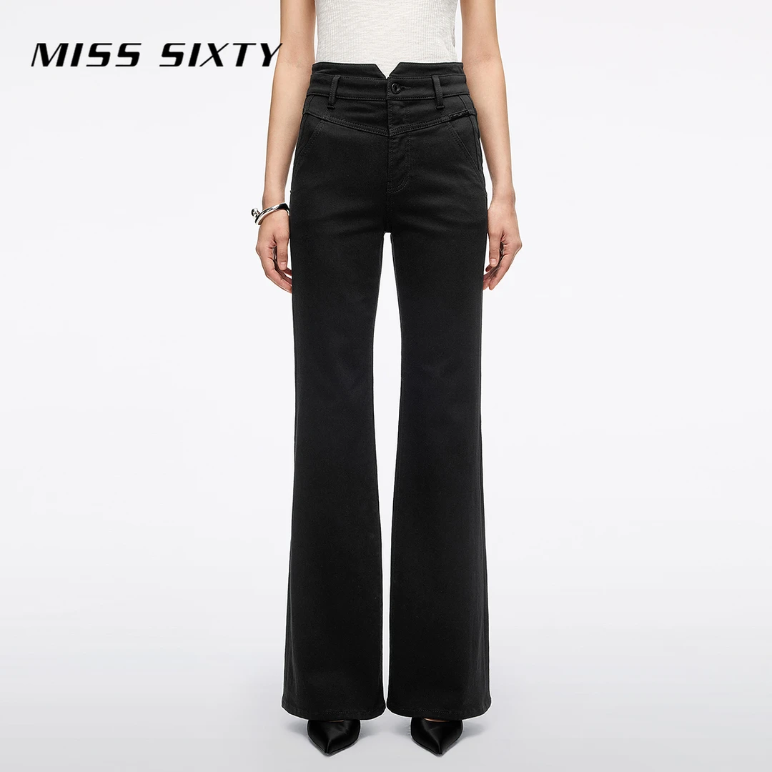 【陈大可专属】Miss Sixty2025秋季新款牛仔裤女高腰修身显瘦微喇叭