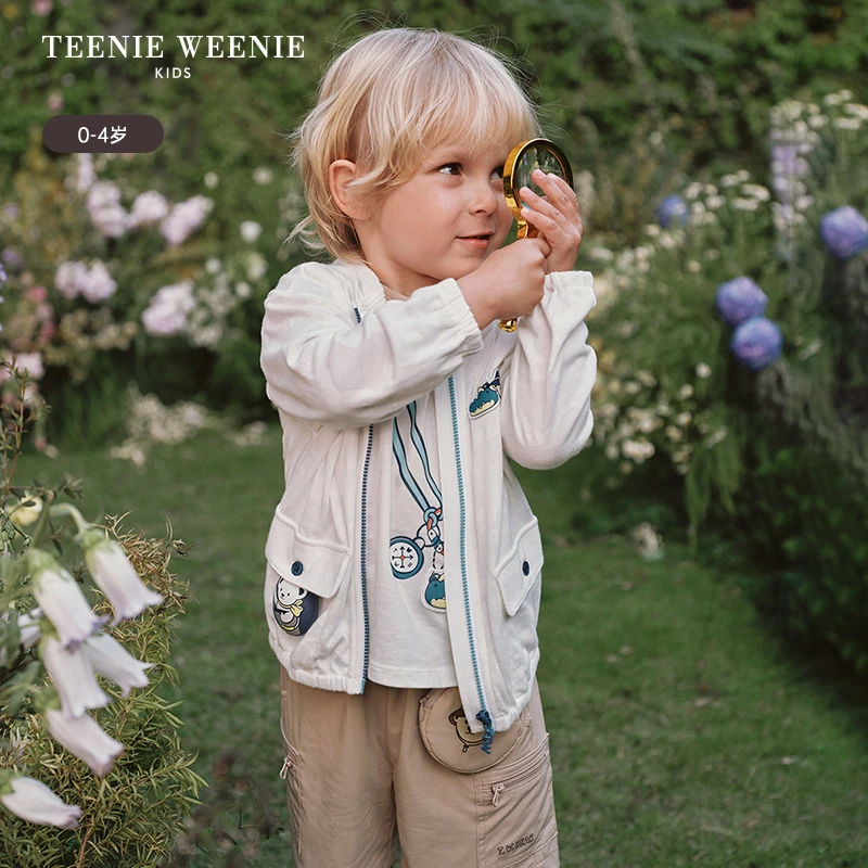 TeenieWeenieBaby小熊童装25年春夏舒适透气连帽外套T0JM252502A