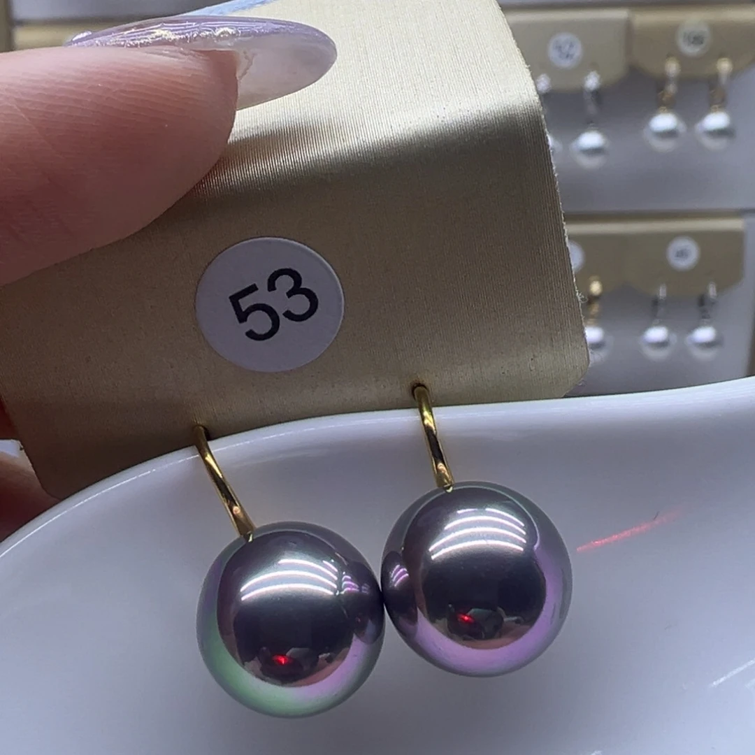 淡水珍珠银S925镶嵌耳饰