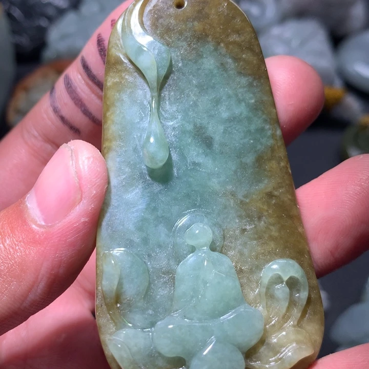 翡翠未镶嵌颈饰保真天然a货翡翠