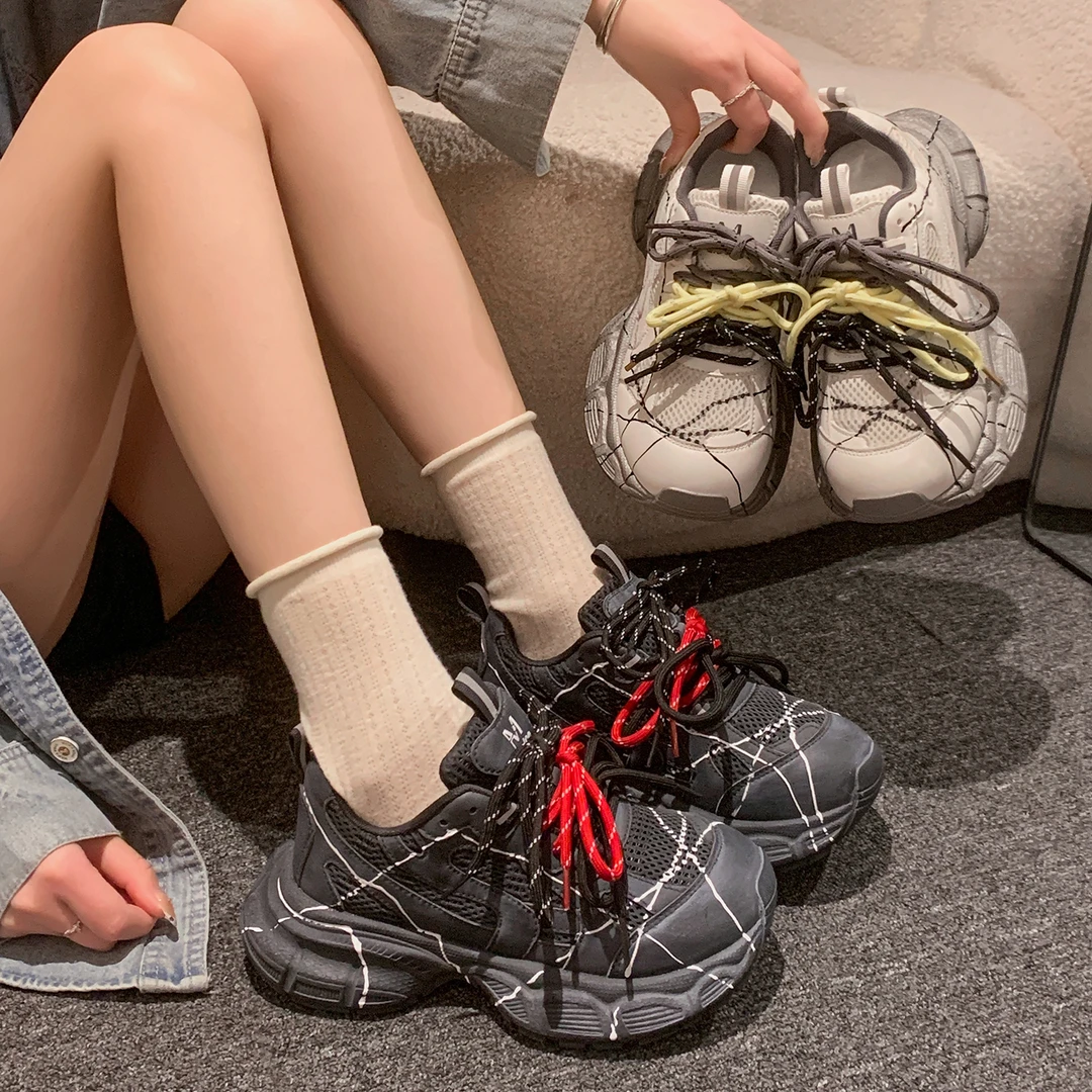 贾不假老爹鞋女2025新款夏季厚底增高ins潮牌百搭小个子流行鞋子