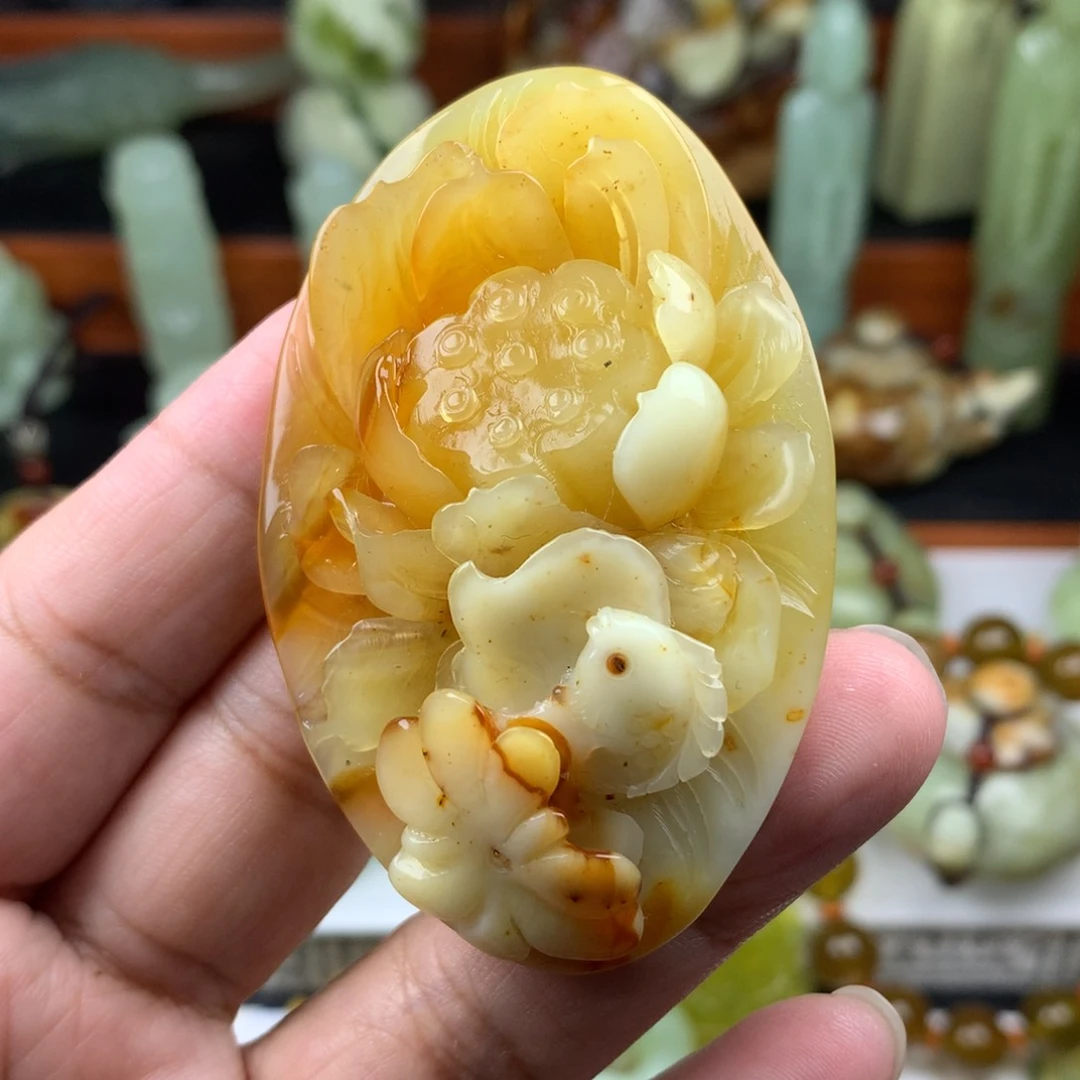 岫玉手把件未镶嵌