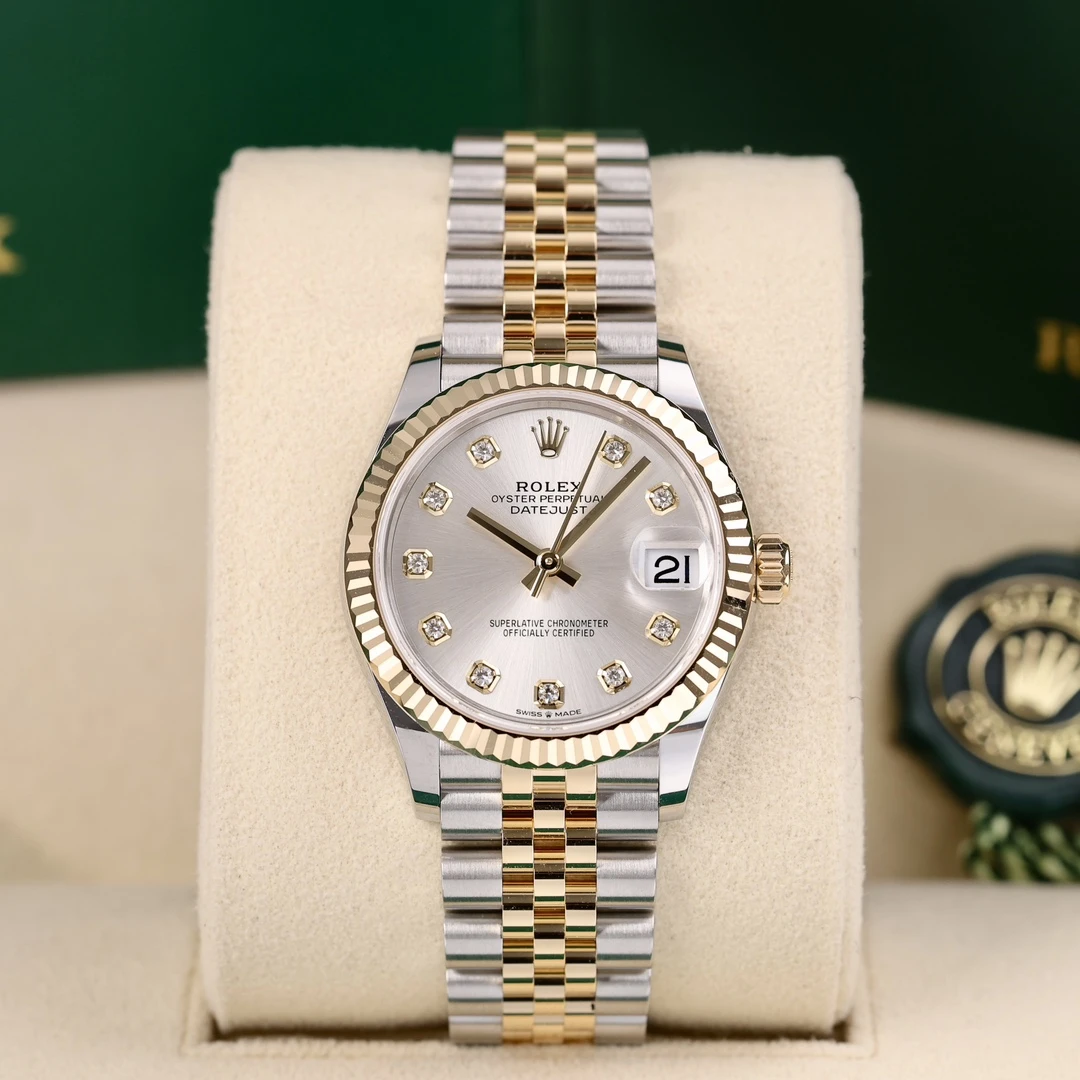 99新 Rolex/劳力士 278273-0020 银盘钻刻 银钻 2025年5月保卡