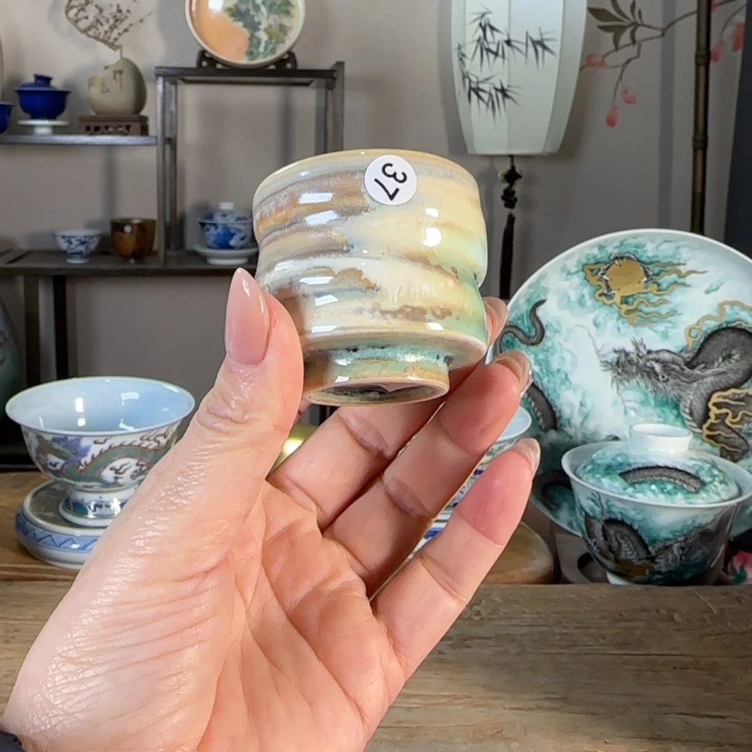 杯景德镇陶瓷柴烧多人