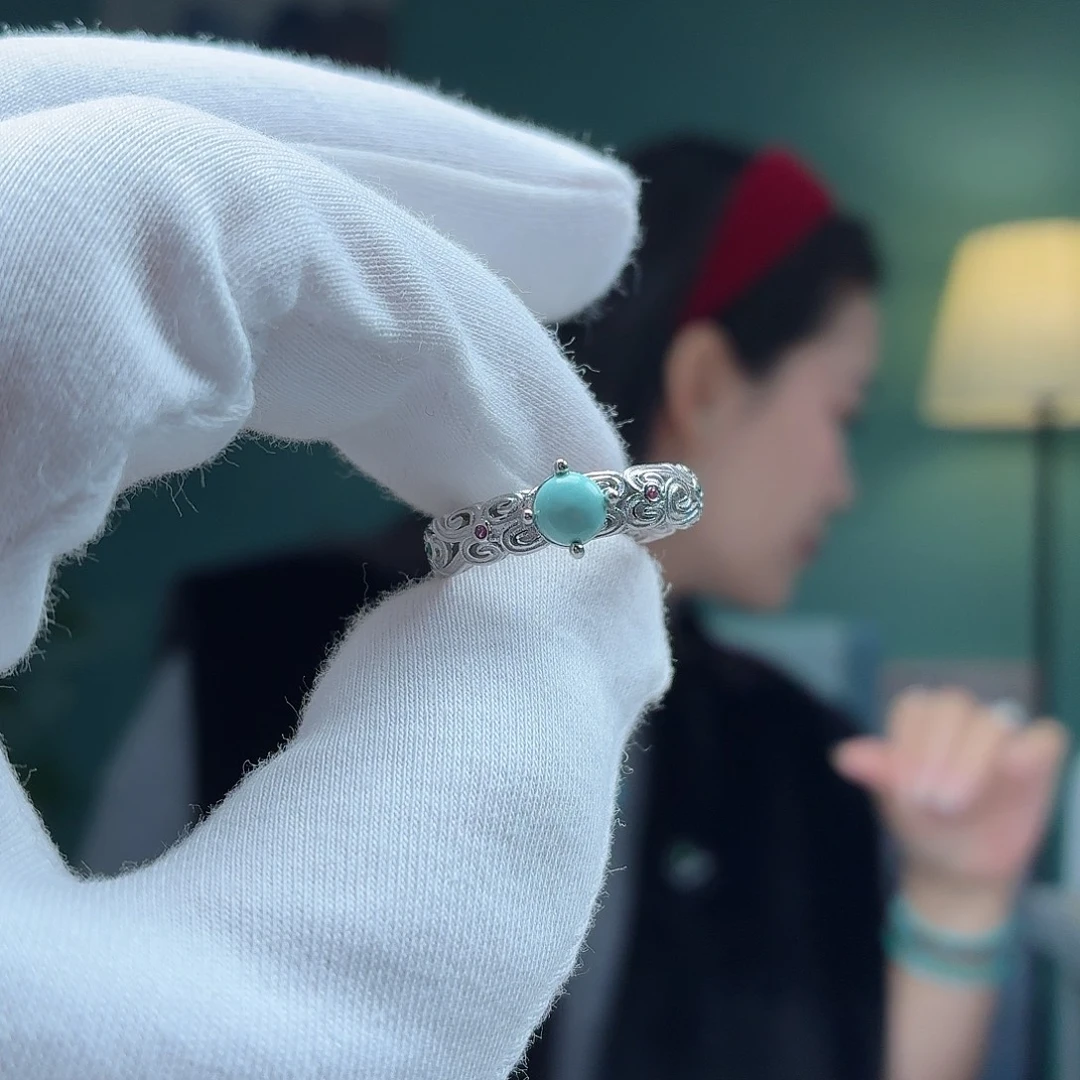 绿松石银S925镶嵌珠宝奇石