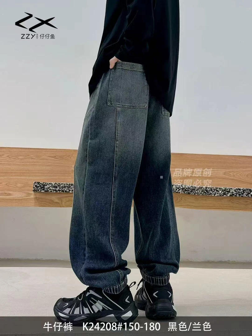【24208-兰】青少年休闲牛仔裤