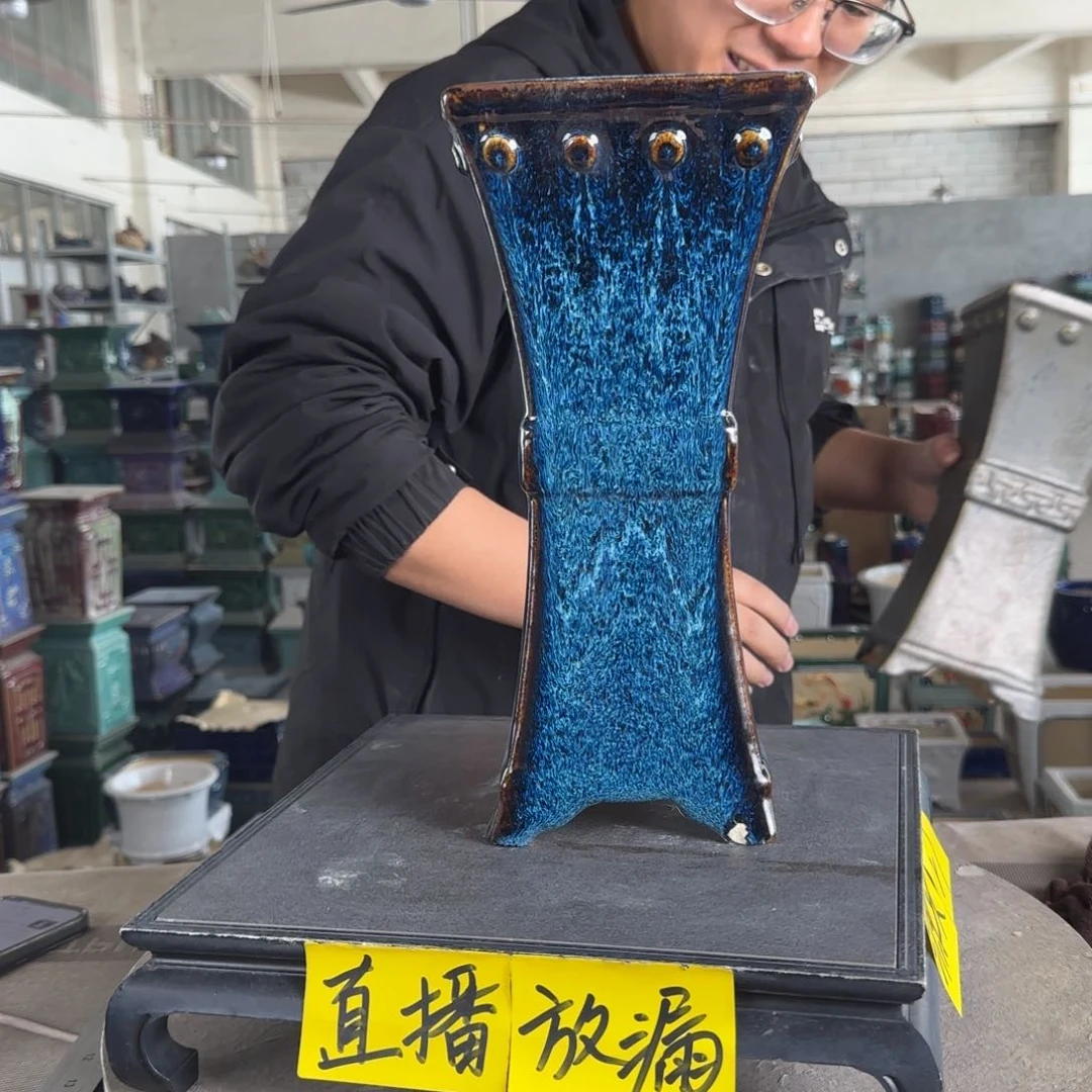 陶不**意。一风堂石湾花盆 磕碰