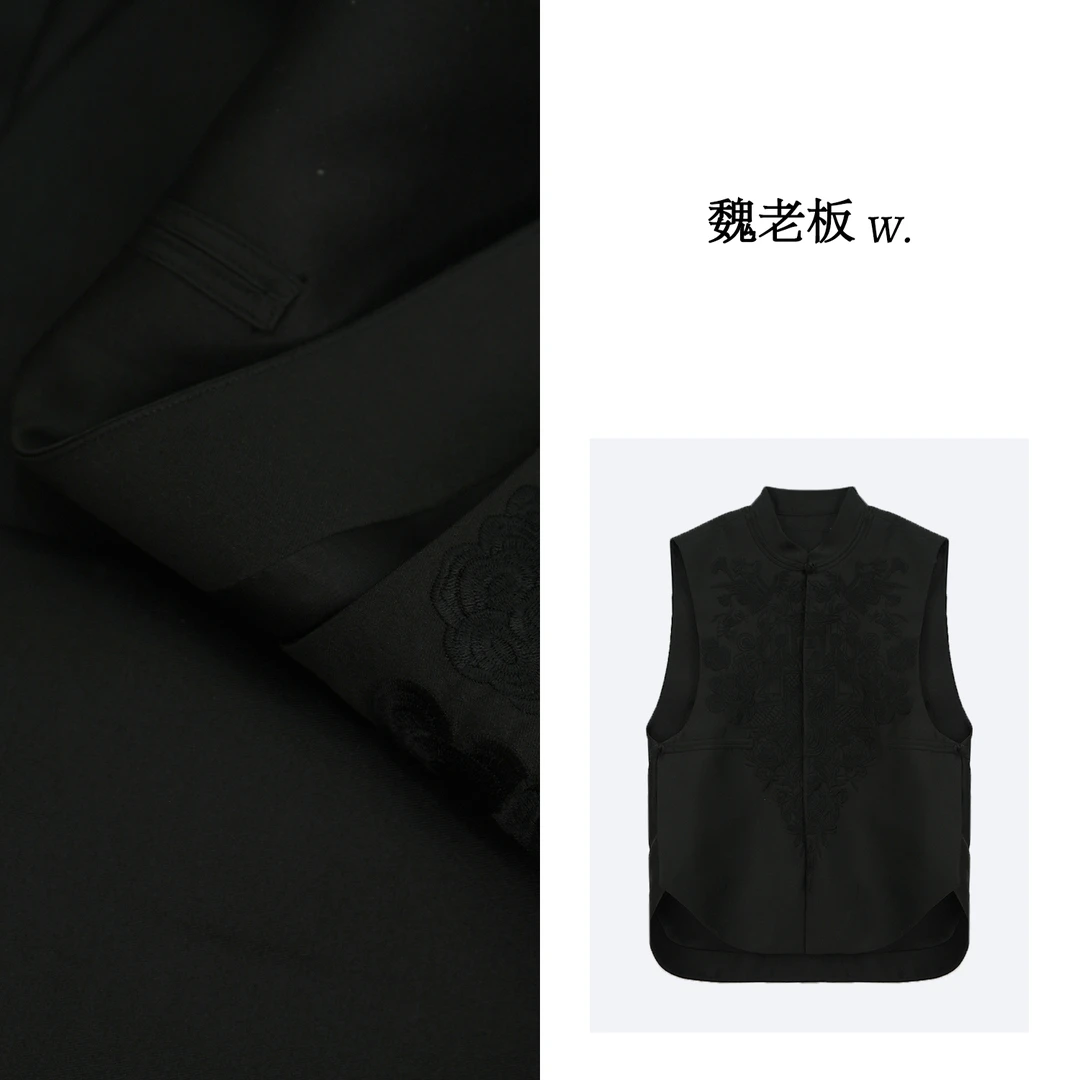 【唐韵】立领新中式国风盘扣重工刺绣马甲1CDM20320